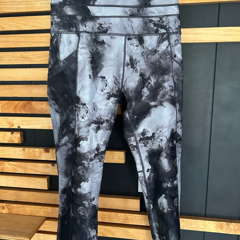 Gray and Black Tie-Dye Leggings
